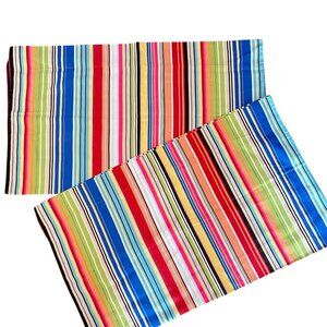 PAIR POTTERY BARN Flanged Pillow Sham Set Standard Galena Multicolor 100% Cotton